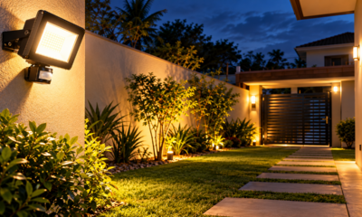 Morador instala uma iluminação com sensor de presença no quintal para aumentar a segurança e descobre como posicionar as lâmpadas para eliminar áreas escuras
