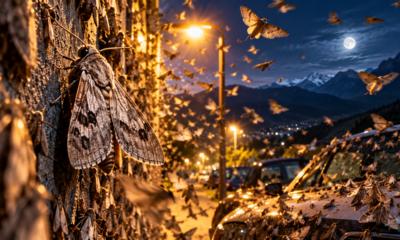 Mariposas de até 5 centímetros invadem casas, carros e paredes ao mesmo tempo durante migração em massa que percorre centenas de quilômetros e transforma cidades em um espetáculo impressionante