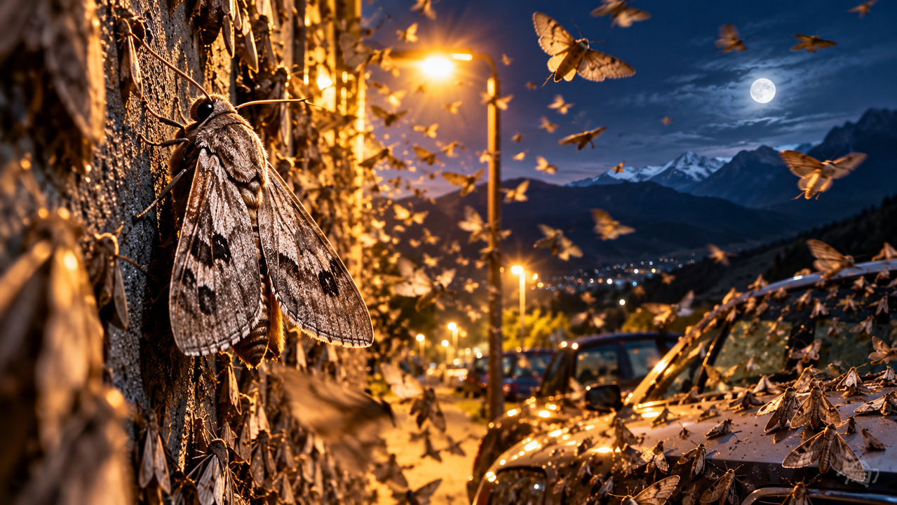 Mariposas de até 5 centímetros invadem casas, carros e paredes ao mesmo tempo durante migração em massa que percorre centenas de quilômetros e transforma cidades em um espetáculo impressionante