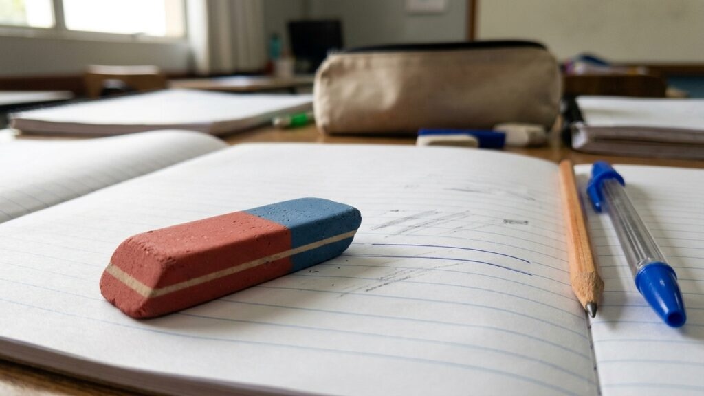 A borracha de duas cores esconde um detalhe curioso