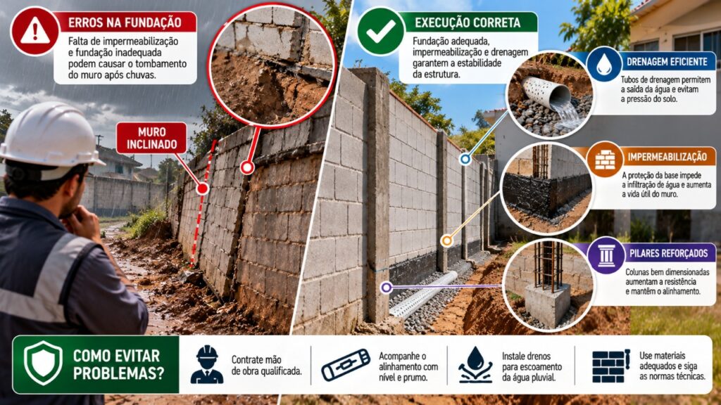 Homem manda construir muro de 28 metros para proteger sua propriedade, mas só descobre o problema depois da primeira chuva, quando percebe que a estrutura foi erguida inclinada para o terreno do vizinho
