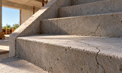 O concreto de uma escada começa a apresentar pequenas rachaduras depois da obra, mas a origem do problema pode estar em uma etapa da execução que passou despercebida