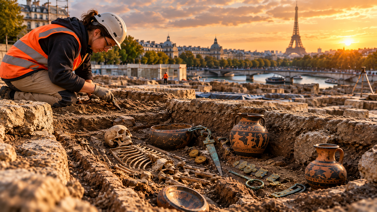 Arqueólogos encontram uma antiga necrópole etrusca de 2.400 anos preservada sob Paris e revelam um capítulo surpreendente da história da cidade