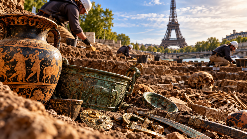 Arqueólogos encontram uma antiga necrópole etrusca de 2.400 anos preservada sob Paris e revelam um capítulo surpreendente da história da cidade