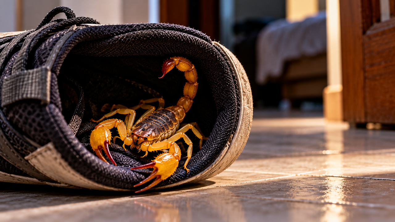 Por que escorpiões aparecem dentro de sapatos, ralos e caixas de papelão e quais condições nas casas brasileiras favorecem a entrada desses animais peçonhentos