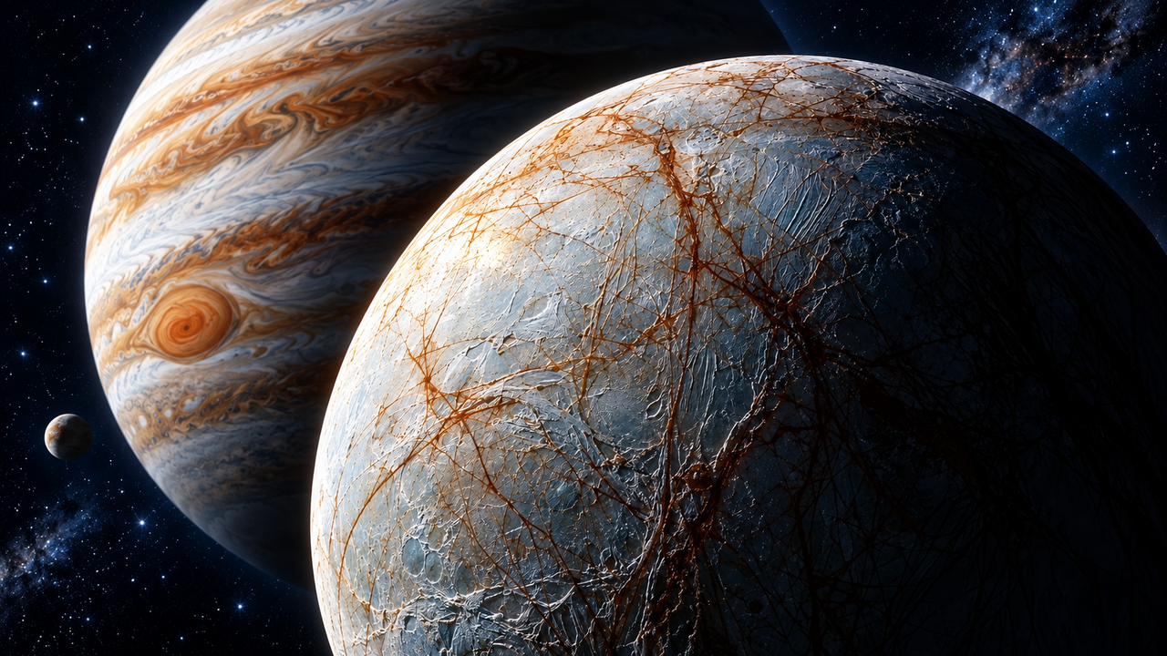 Pela primeira vez na história, cientistas encontraram evidências de um oceano subterrâneo em uma lua de Júpiter, e a descoberta fortalece as investigações sobre ambientes que poderiam abrigar vida extraterrestre