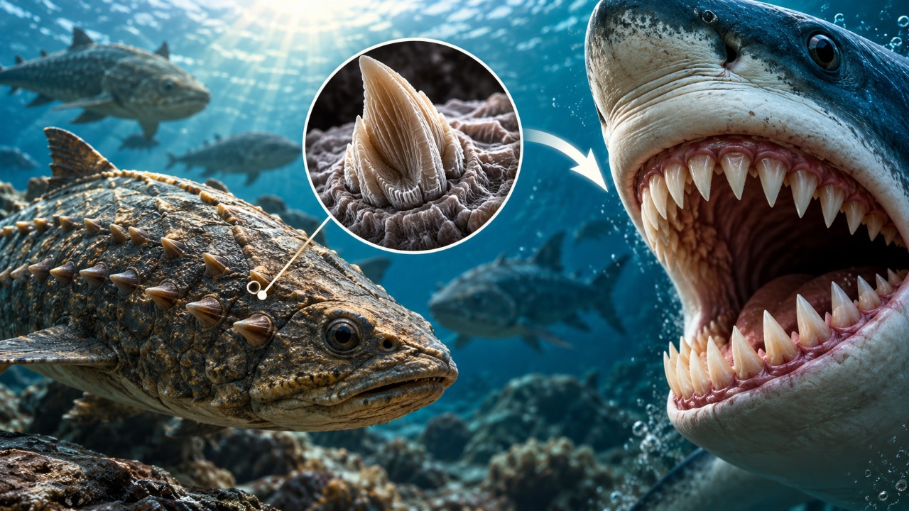 Fósseis de 450 milhões de anos escondiam um detalhe que passou despercebido por décadas: cientistas usaram tecnologia avançada para reconstruir a origem dos dentes e reavaliar antigas teorias sobre a evolução dos vertebrados