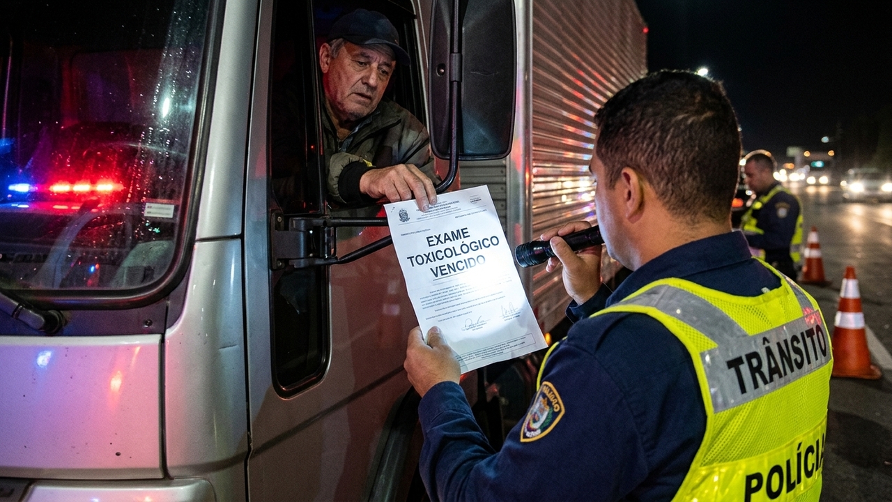 Motorista com carteira C roda com exame toxicológico vencido por meses, é parado em blitz e recebe multa gravíssima de R$ 1.467 reais
