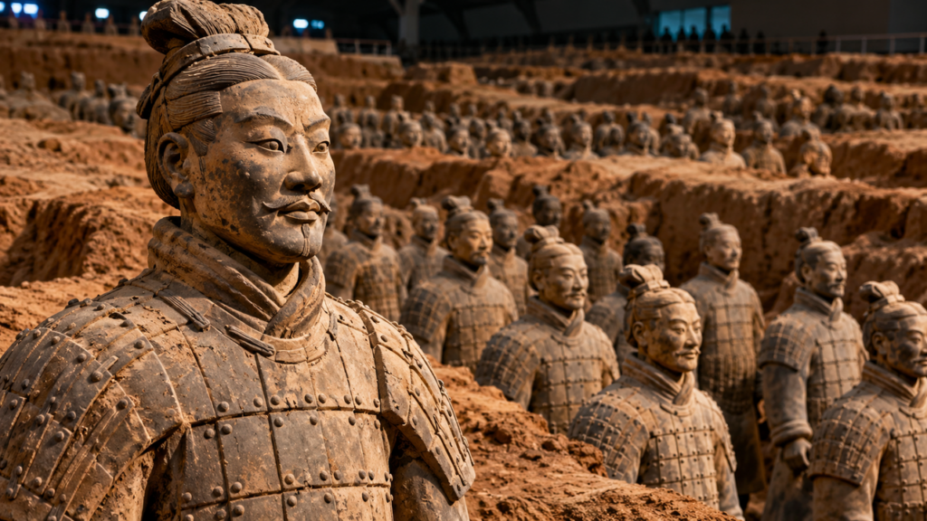 Após 2.000 anos, um exército de milhares de soldados de terracota na China continua surpreendendo pesquisadores que tentam descobrir como artesãos conseguiram criar rostos tão diferentes para cada guerreiro