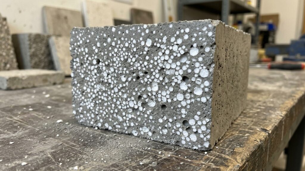 Cientistas misturaram plástico, isopor e concreto reciclado na massa de cimento e, após 28 dias de testes, descobriram que o material ficou mais leve