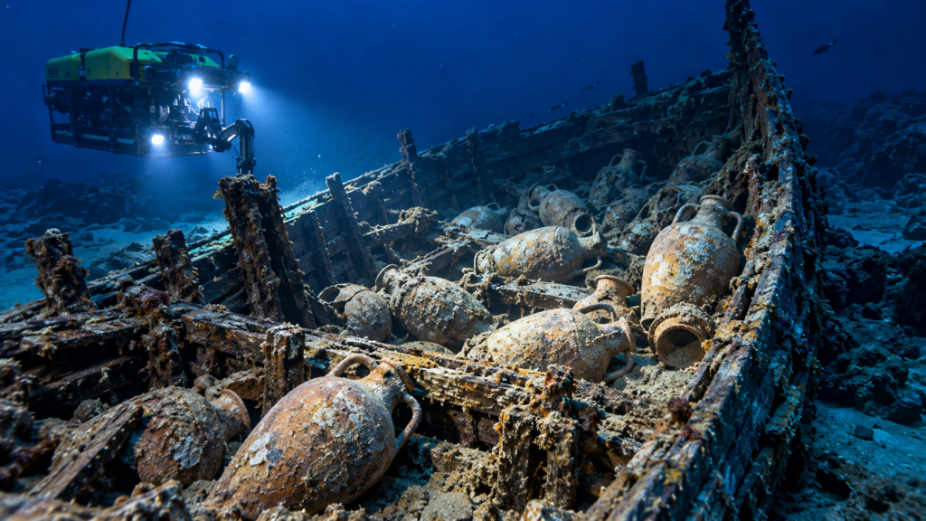 Robôs encontram no fundo do Mediterrâneo um naufrágio cananeu de 3.300 anos com a carga intacta a quase 2 km de profundidade