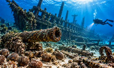 Seis navios da era dos piratas do Caribe são encontrados no fundo do mar das Bahamas com canhões, munições e artefatos preservados por séculos