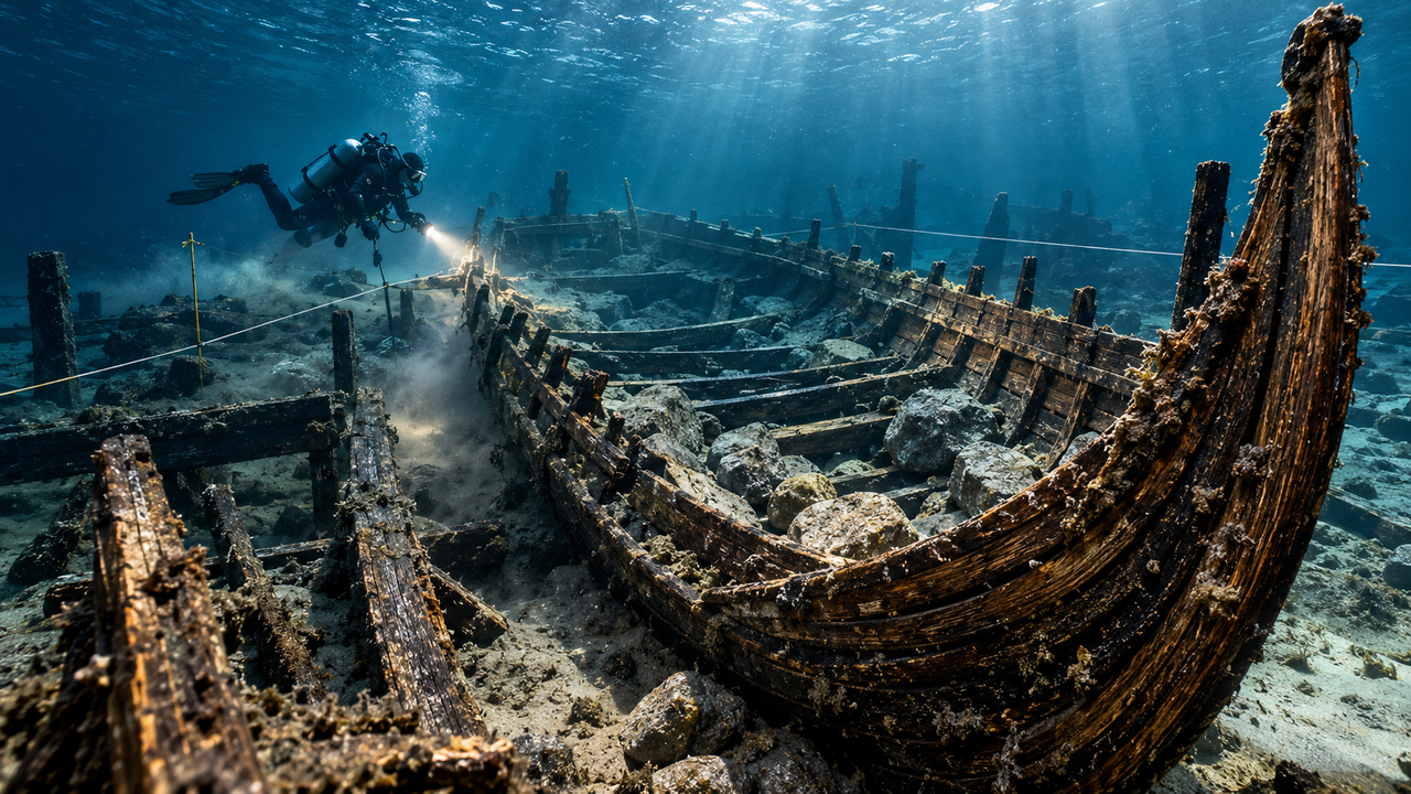 Seis navios vikings são encontrados no fundo do mar do Báltico com armas, ferramentas e objetos preservados durante séculos sob as águas geladas