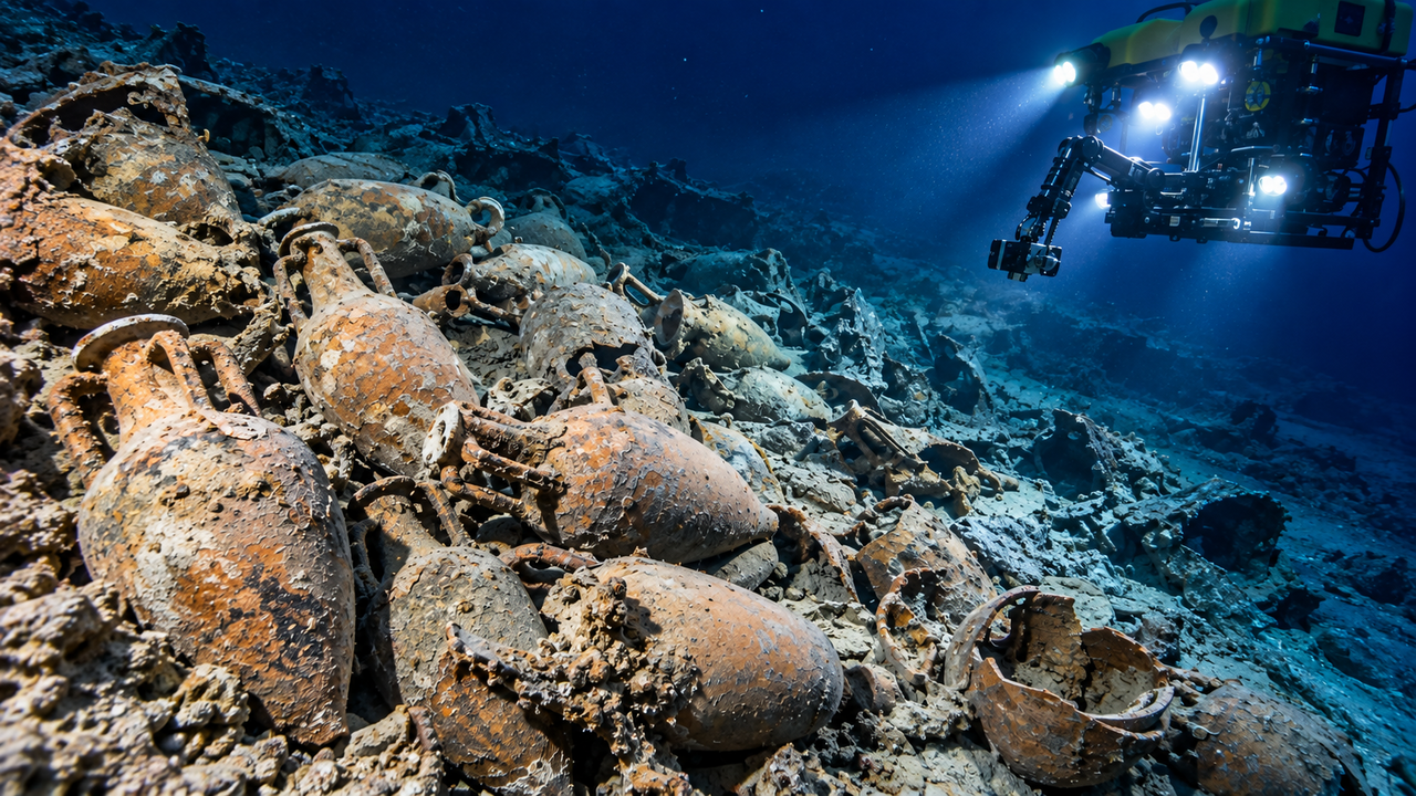 Robôs encontram no fundo do Mediterrâneo um naufrágio cananeu de 3.300 anos com a carga intacta a quase 2 km de profundidade