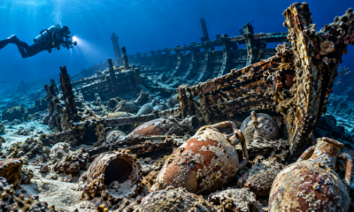 Oito navios mercantes da era romana são encontrados no fundo do mar do Mediterrâneo com ânforas, moedas e artefatos preservados por quase 2 mil anos