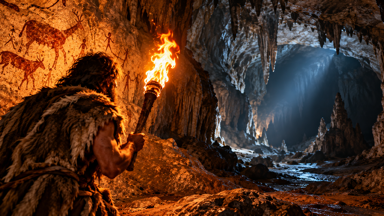 Há 14 mil anos, humanos entravam em cavernas mergulhadas na escuridão usando um truque surpreendente: veja como tochas e lâmpadas primitivas permitiam percorrer galerias subterrâneas
