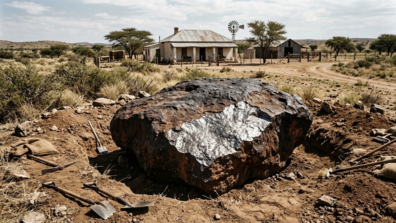 Em 1920, um agricultor atingiu algo duro com o arado e acabou descobrindo um meteorito de 60 toneladas que caiu na Terra há cerca de 80 mil anos