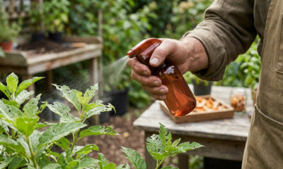 Pulverizar extrato de casca de romã com glicerina nas plantas: a receita adstringente que fecha feridas e acelera folhas roídas por insetos