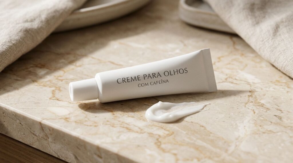 Passar um creme com cafeína na região abaixo dos olhos: para que serve o ingrediente e por que determinadas fórmulas podem ajudar a suavizar temporariamente o aspecto inchado, sem eliminar olheiras profundas