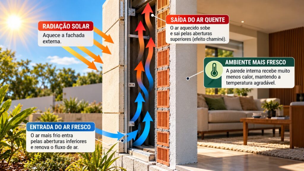 Nem ar-condicionado nem ventilador potente: a camada de ar escondida entre duas paredes pode ajudar a reduzir a transferência de calor e mudar a temperatura dentro de uma casa