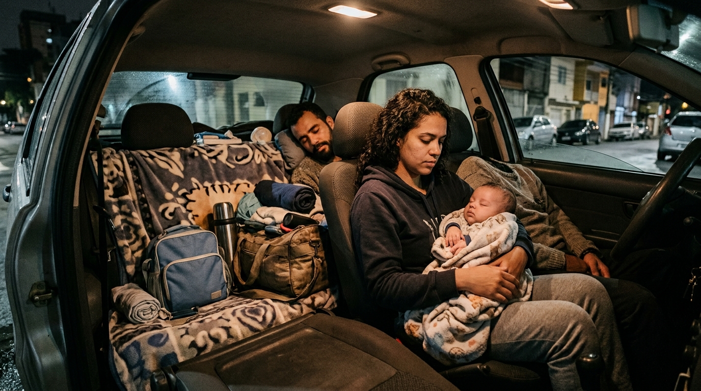 Família passa 6 meses morando no carro com bebê de 10 meses depois que o dono aumenta o aluguel de R$ 1.800 para R$ 2.400 no meio do contrato, aciona a Justiça e o proprietário é condenado a devolver R$ 7 mil cobrados a mais e pagar R$ 15 mil por danos morais