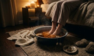 Deixar os pés de molho em chá preto morno antes de dormir: para que serve esse hábito e por que o recomendam