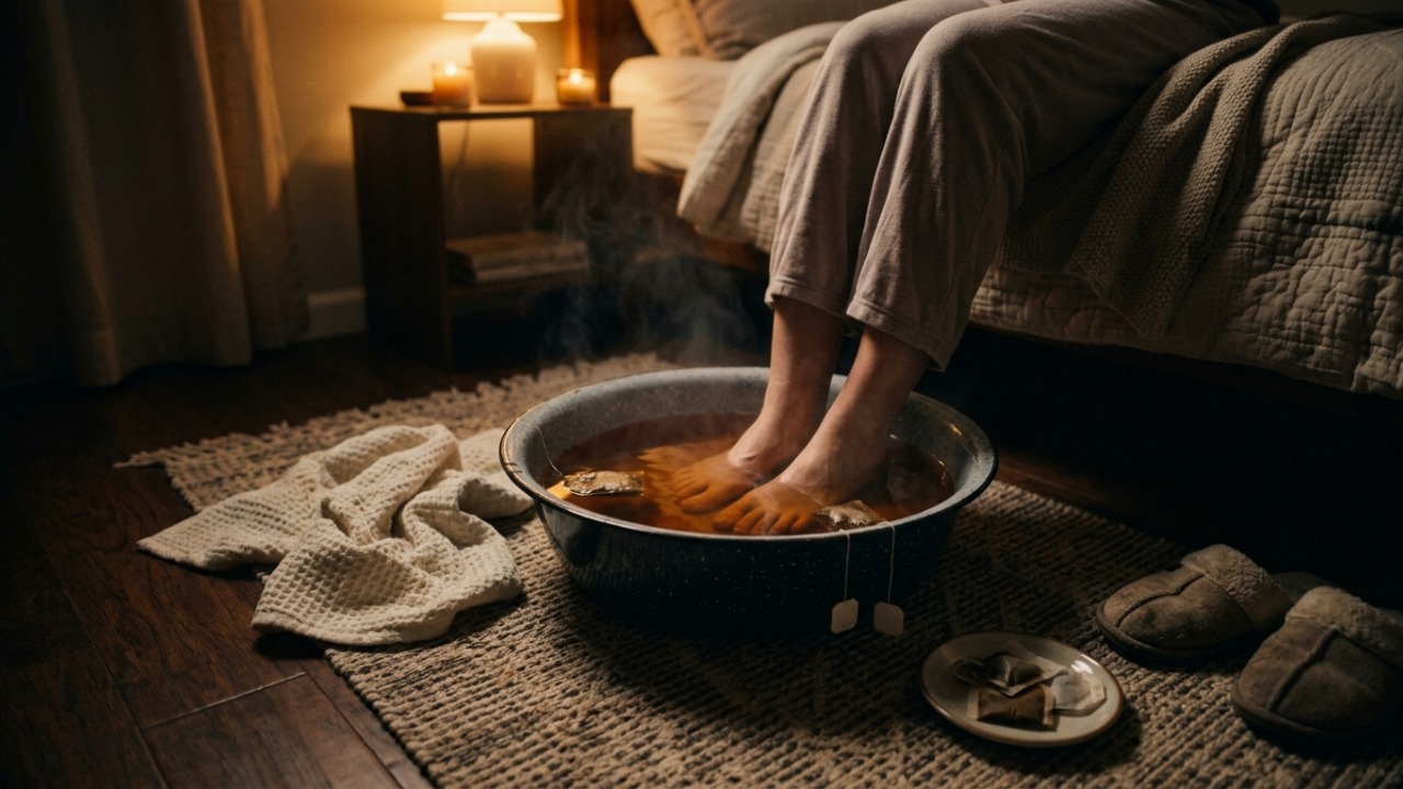 Deixar os pés de molho em chá preto morno antes de dormir: para que serve esse hábito e por que o recomendam
