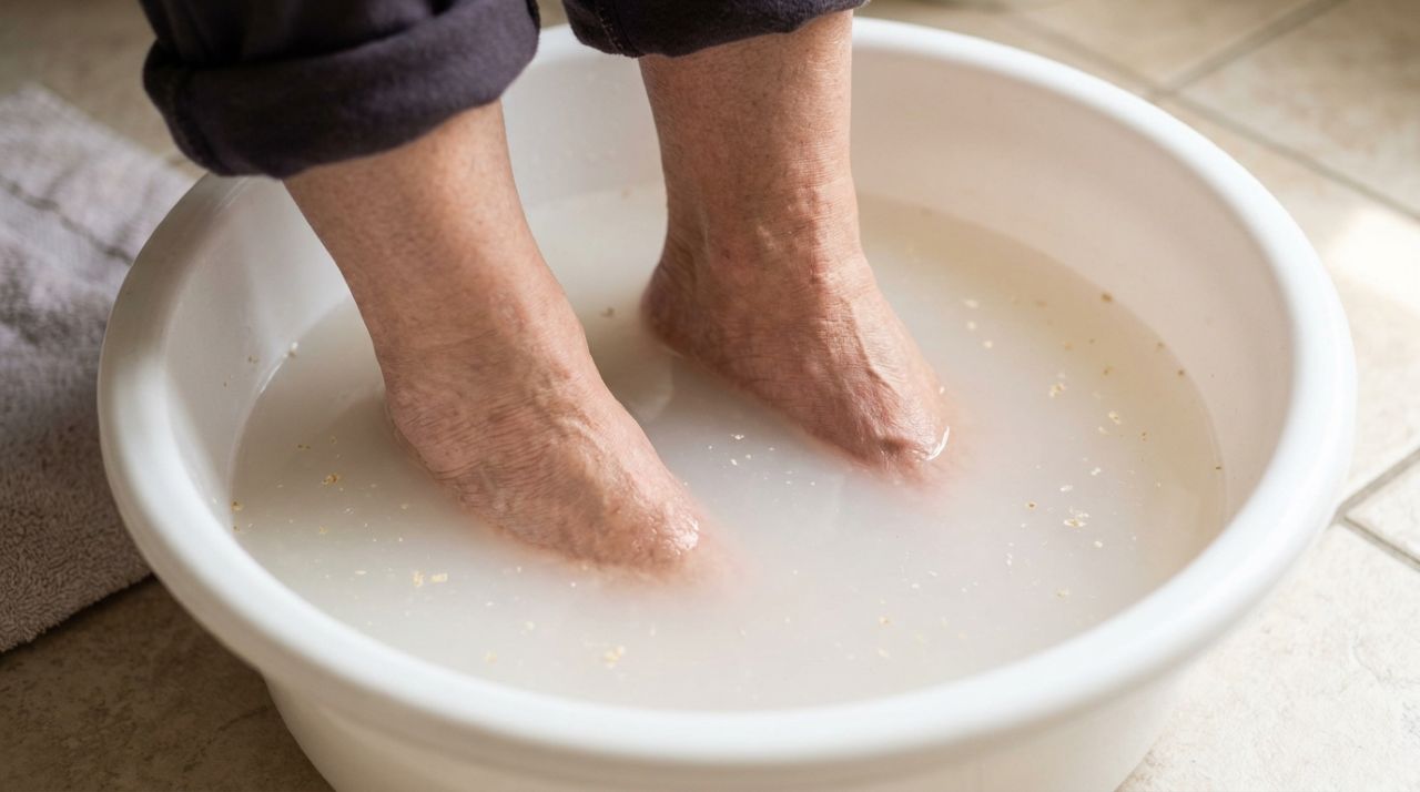 Lavar os pés com aveia coloidal e água morna: para que serve a mistura e por que o banho de 5 a 10 minutos pode ajudar a reduzir a coceira e aliviar a irritação causada pelo ressecamento