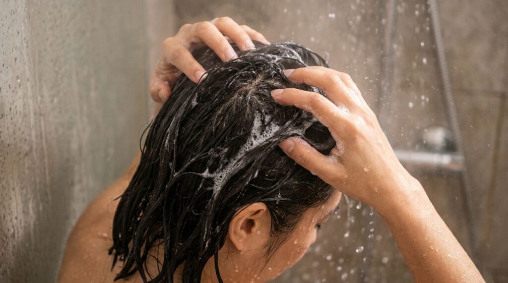 Massagear o couro cabeludo durante o banho: para que serve o movimento e por que 2 minutos podem tornar a limpeza mais confortável