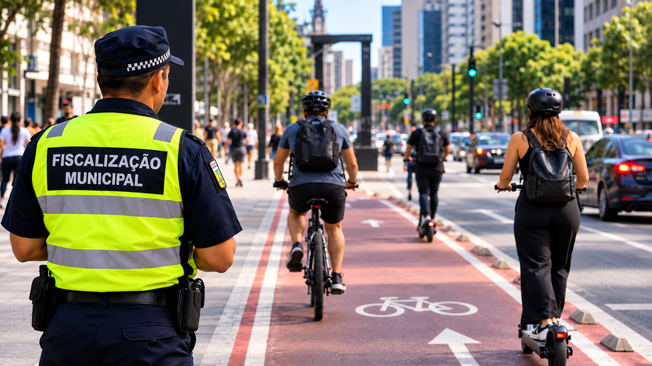 Bicicletas e patinetes elétricos entram na mira da fiscalização, e circular pela calçada ou ignorar os limites de velocidade pode trazer consequências para os condutores