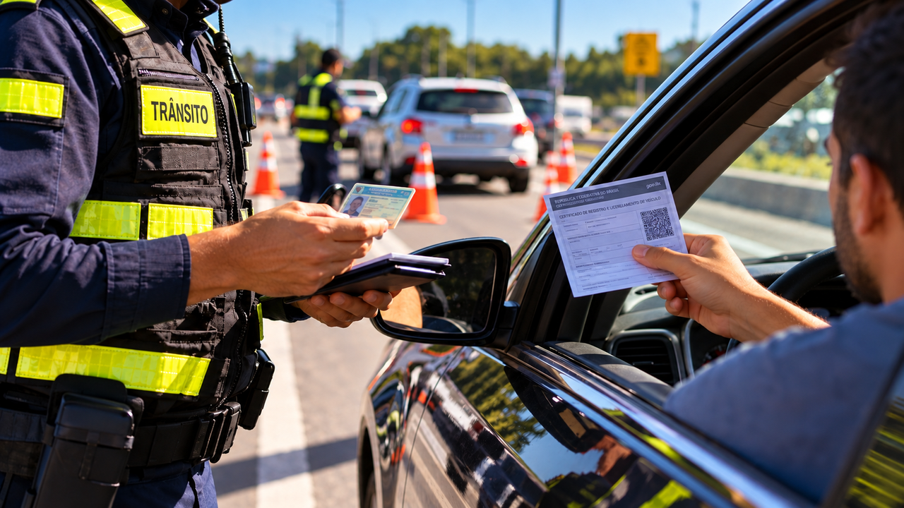 Motorista apresenta autorização para dirigir veículo de outra pessoa durante fiscalização, agente questiona a documentação e ele descobre quando esse documento é realmente exigido pela legislação