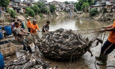 Soltaram peixes de aquário em um rio e agora precisam retirar 10 toneladas deles depois que os animais se multiplicaram e se tornaram um problema ambiental