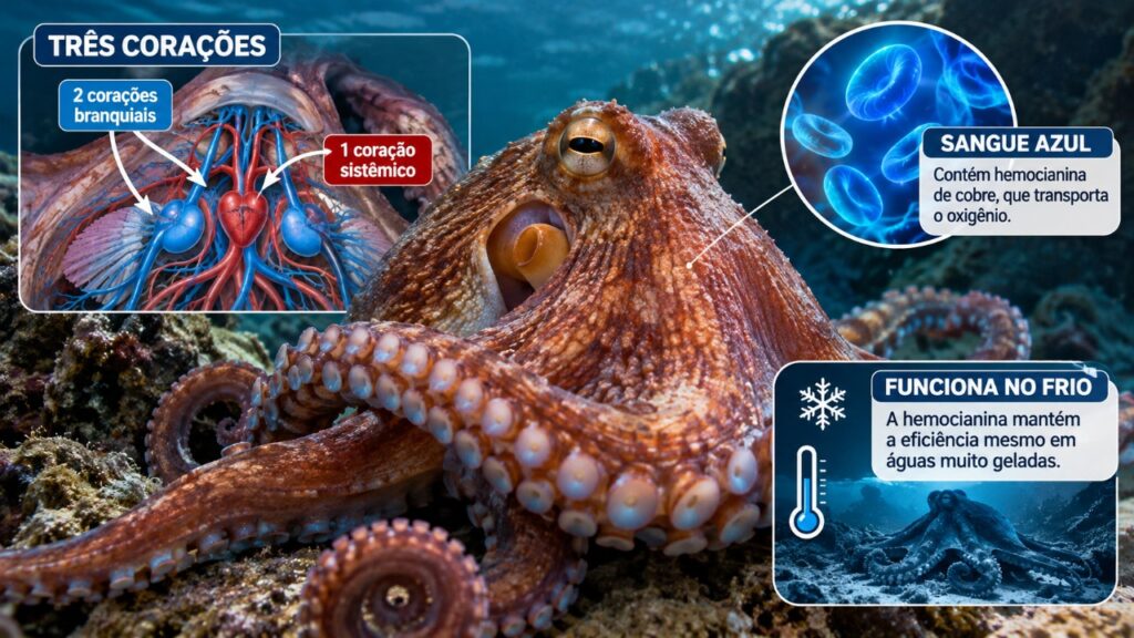 O polvo tem três corações e sangue azulado, mas essas características escondem uma adaptação surpreendente à vida nos oceanos 