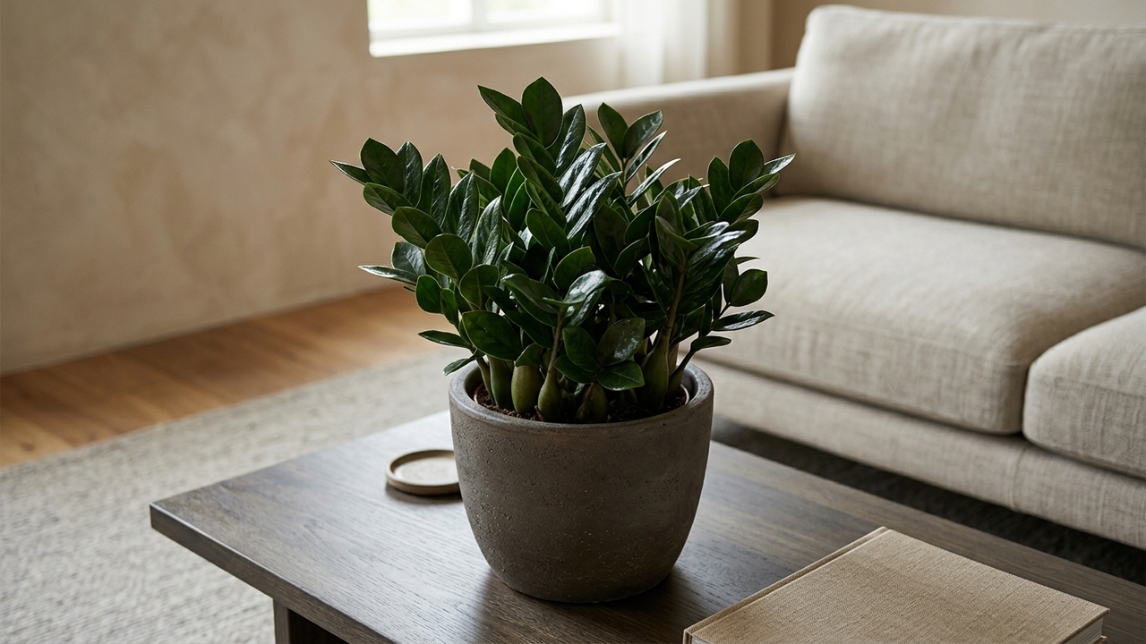 Essa folhagem escultural e compacta é a escolha perfeita para a mesa de centro da sala: não solta folhas e impressiona as visitas