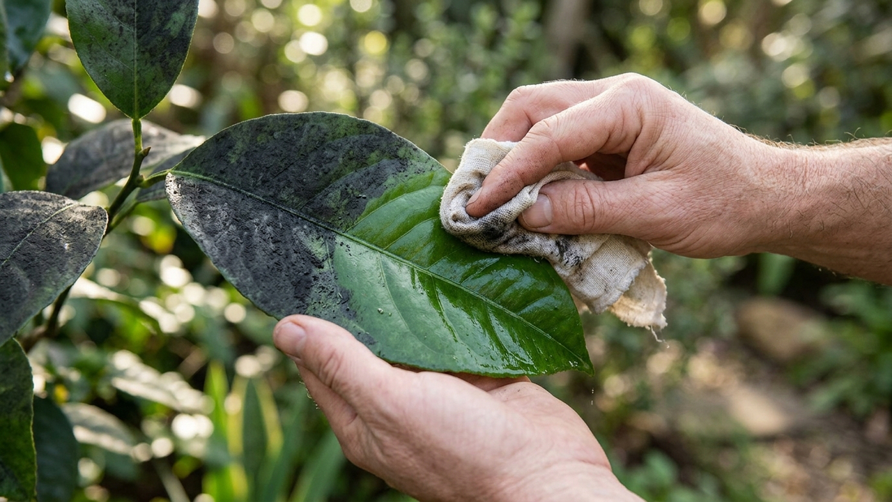 Folhas da planta ficando pretas como carvão? O que significa a camada escura e o método simples para removê-la sem queimar o vaso