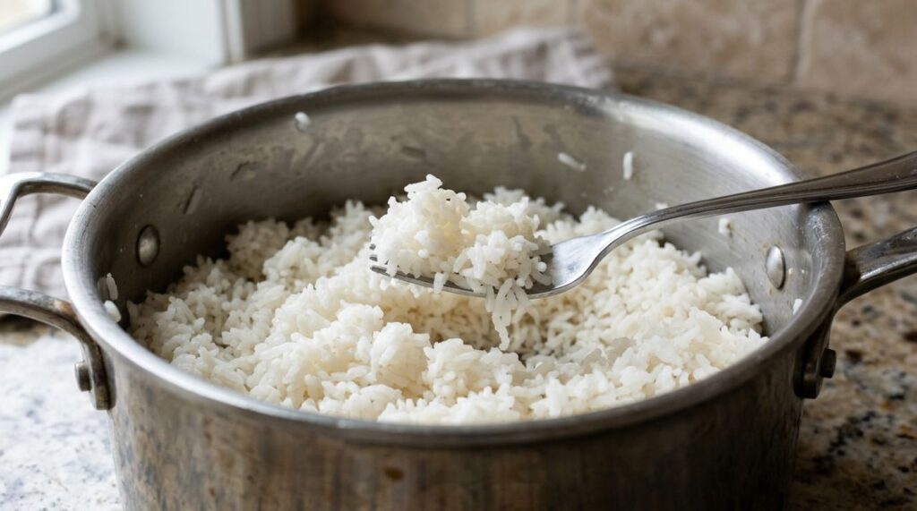 Os cozinheiros concordam: "Para o arroz ficar soltinho e sem grudar, não mexa durante o cozimento, mas mantenha a panela tampada e deixe descansar por 5 minutos após desligar o fogo”