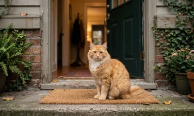 Gato de rua decide que não quer mais viver abandonado, escolhe uma casa para chamar de lar e surpreende os moradores ao mostrar que estava pronto para ganhar uma família