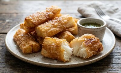 Chefs de cozinha afirmam: para a mandioca ficar crocante por fora e macia por dentro, não coloque os pedaços diretamente no óleo quente, mas cozinhe até ficarem macios antes de fritar