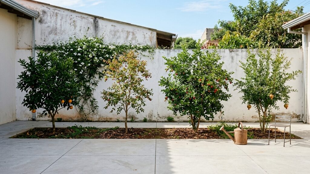 Árvores frutíferas para quintais pequenos sem danificar o piso
