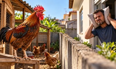 Morador cria um galinheiro com 30 aves perto da casa ao lado, que passou a conviver com mau cheiro e barulho diário, e a Justiça reconhece o incômodo e determina a adequação da estrutura