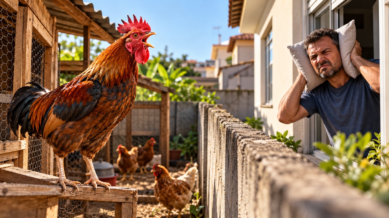 Morador cria um galinheiro com 30 aves perto da casa ao lado, que passou a conviver com mau cheiro e barulho diário, e a Justiça reconhece o incômodo e determina a adequação da estrutura