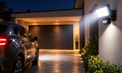 Dono de casa instala refletores com sensores de movimento na garagem para melhorar a segurança durante a noite e descobre como a altura da instalação, o alcance dos sensores e a resistência à chuva fazem diferença no funcionamento do sistema