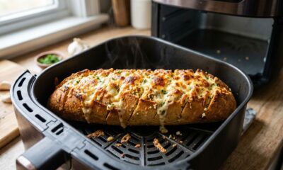 Nem forno, nem churrasqueira: esse pão de alho na airfryer fica douradinho por fora, cremoso por dentro e é perfeito para um lanche rápido