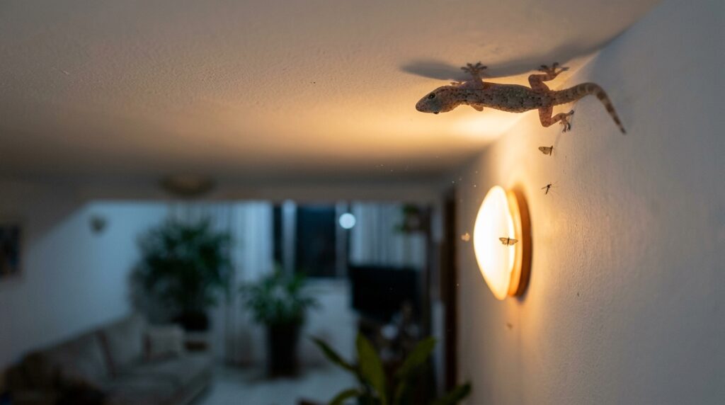 Muita gente espanta a lagartixa da parede por nojo, mas poucos sabem que ela come mosquitos, pernilongos e filhotes de barata que circulam pela casa à noite