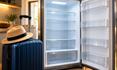 Dono de casa desliga a geladeira antes de viajar para economizar energia e descobre quais alimentos precisam ser retirados e quais cuidados evitam mau cheiro e contaminação quando o aparelho fica sem funcionar