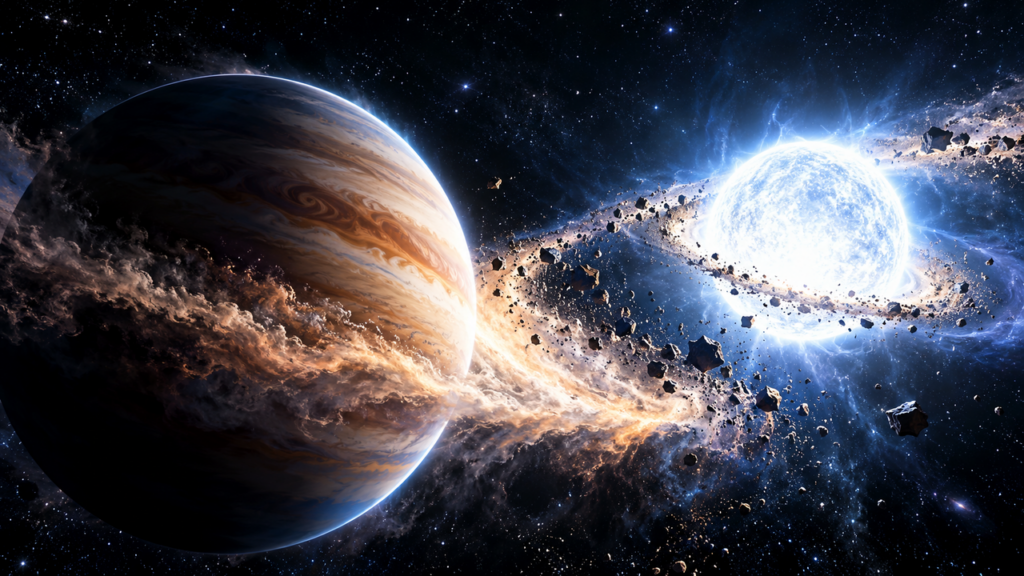 Astrônomos descobrem planeta que pode ter se formado dos restos carbonizados de sua própria estrela morta e revelam pela primeira vez um dos cenários mais extremos do Universo