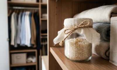 Colocar arroz cru com óleo essencial dentro do guarda-roupa: para que serve o truque e por que a mistura pode ajudar a manter o espaço cheiroso por mais tempo