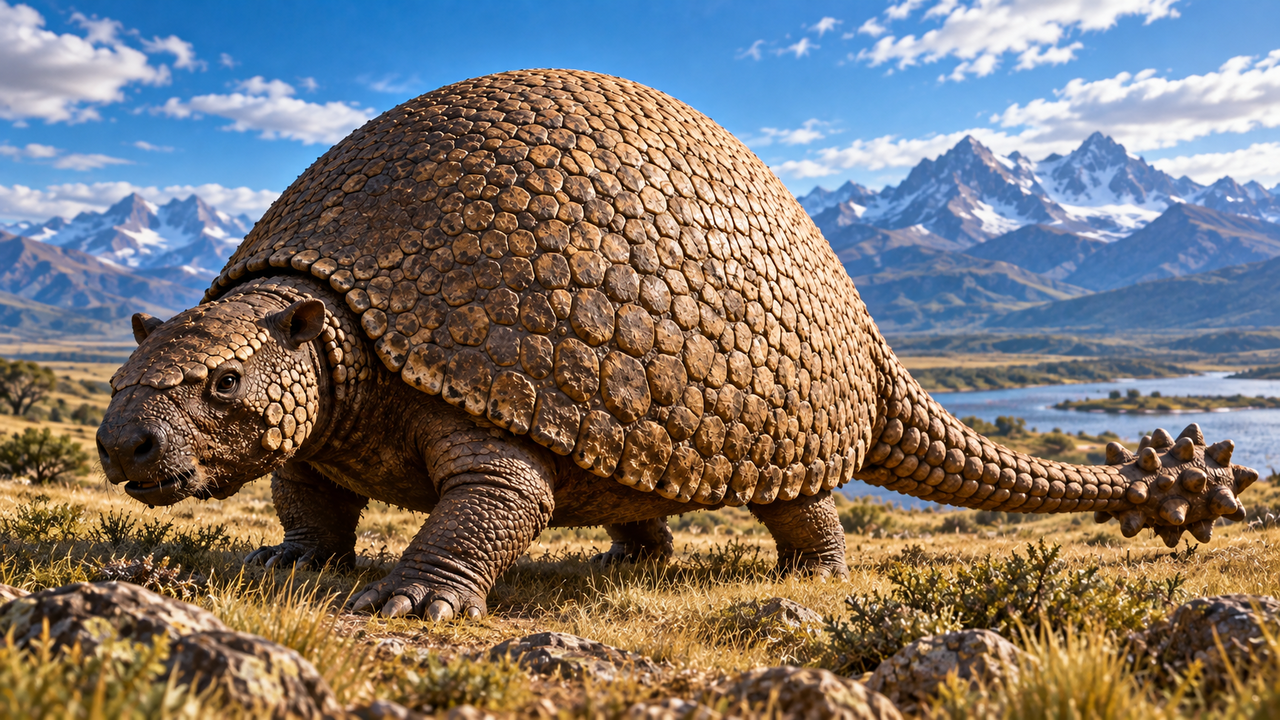 Fóssil de um tatu-gigante revela um mamífero de quase 4 metros que percorria a América do Sul e carregava uma armadura natural durante a Era do Gelo
