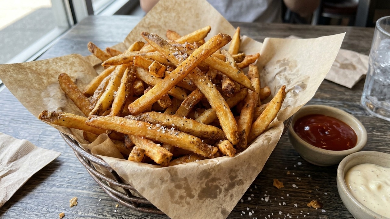 Chefs de cozinha afirmam: “Se você quer uma batata frita crocante como a do McDonald's, experimente deixar os palitos de molho em água fria e fritar em duas etapas para melhorar a textura”