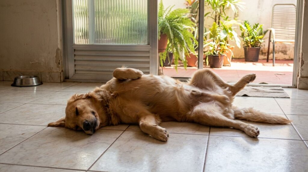 Veterinário explica: o cachorro que dorme de barriga para cima pode não estar apenas procurando uma posição confortável, mas mostrando o quanto se sente seguro dentro de casa